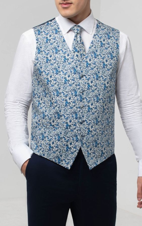 gilet mariage homme fleuri