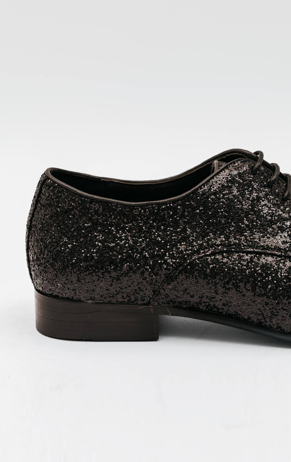 Chaussures Noires Pailletées à Cheville - Taille UK 5 (EU 38) - Marque Boohoo - Occasion
