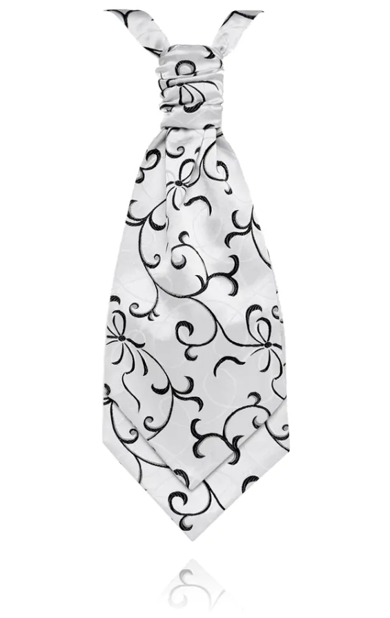 Foulard-Cravate Motif Bow Jacquard Noir Garçon