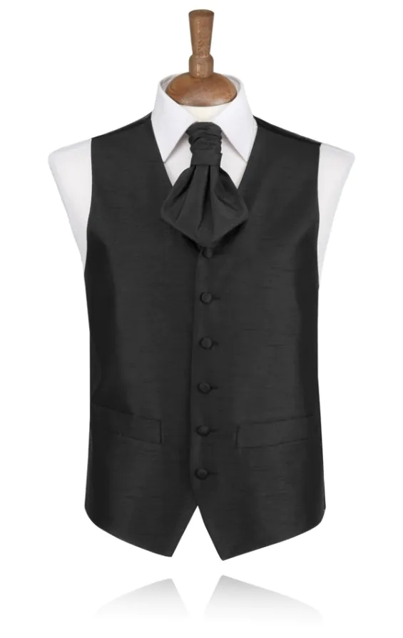 Gilet doupion noir garçon Gilet doupion noir garçon