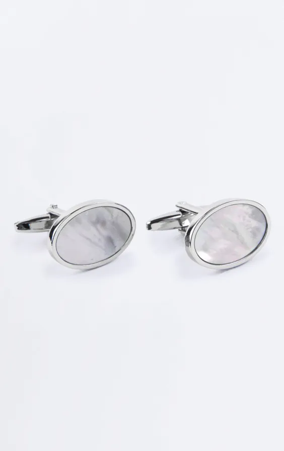 Boutons de manchette ovales en nacre