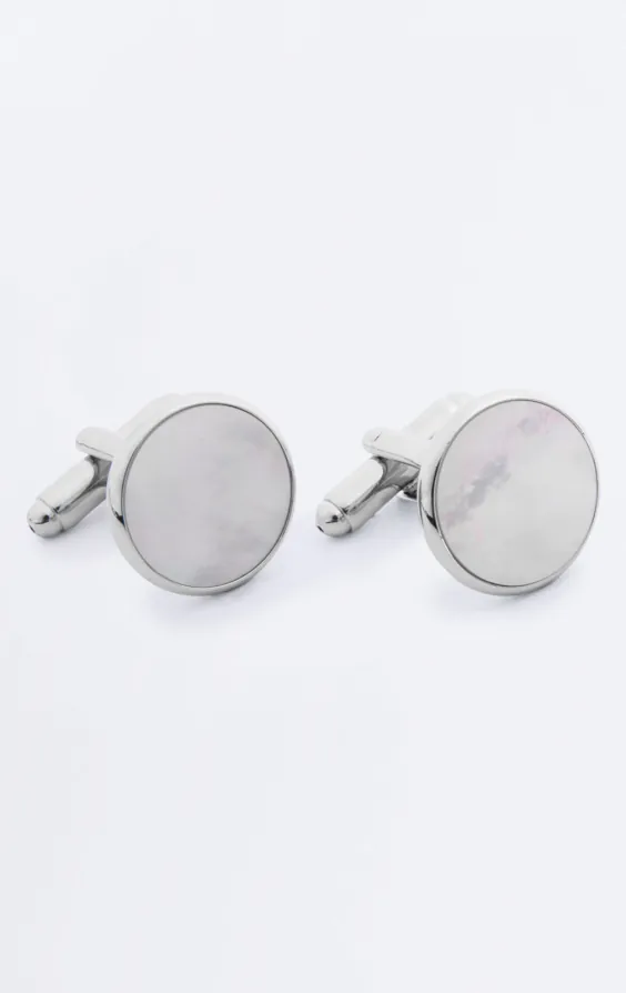 Boutons de Manchette Cabochon d'un Jour Spécial Nacre - Samuel Gassmann
