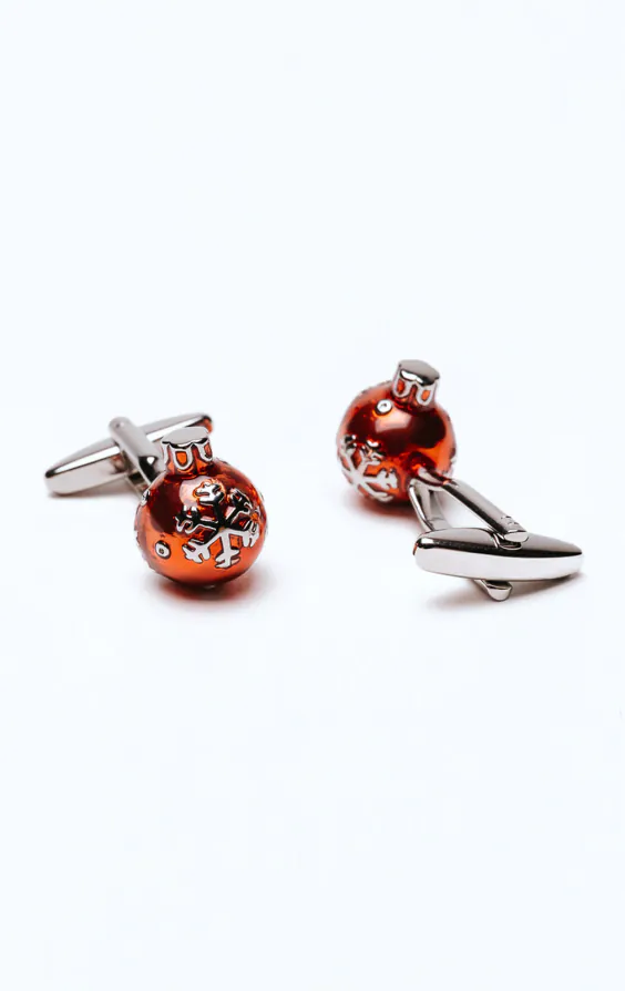 Boutons de manchette avec boule de Noël rouge - photo 1