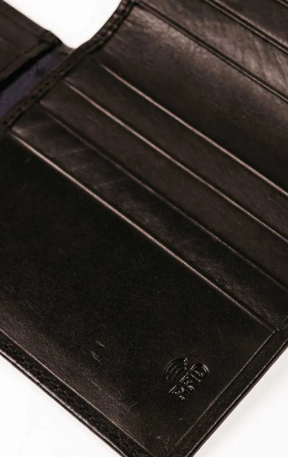 Portefeuille / porte-cartes de crédit en cuir noir RFID - photo 4