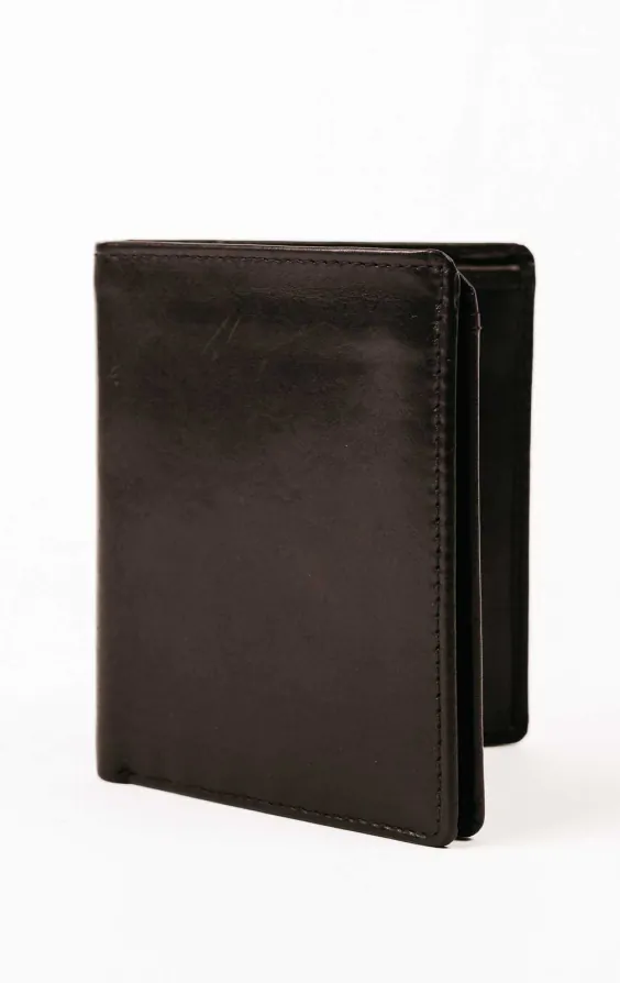 Portefeuille / porte-cartes de crédit en cuir noir RFID
