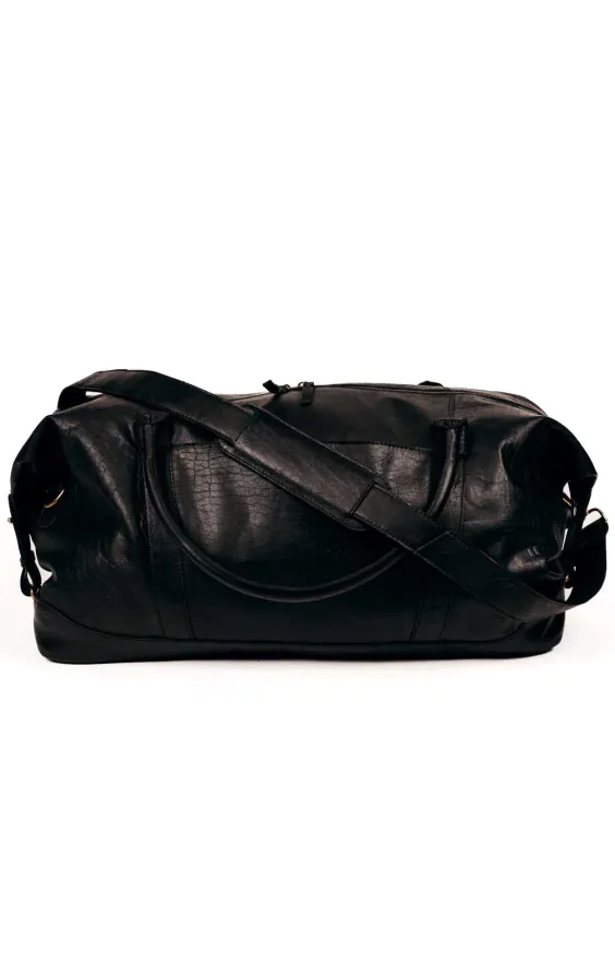 Bagage de voyage en cuir noir - photo 1