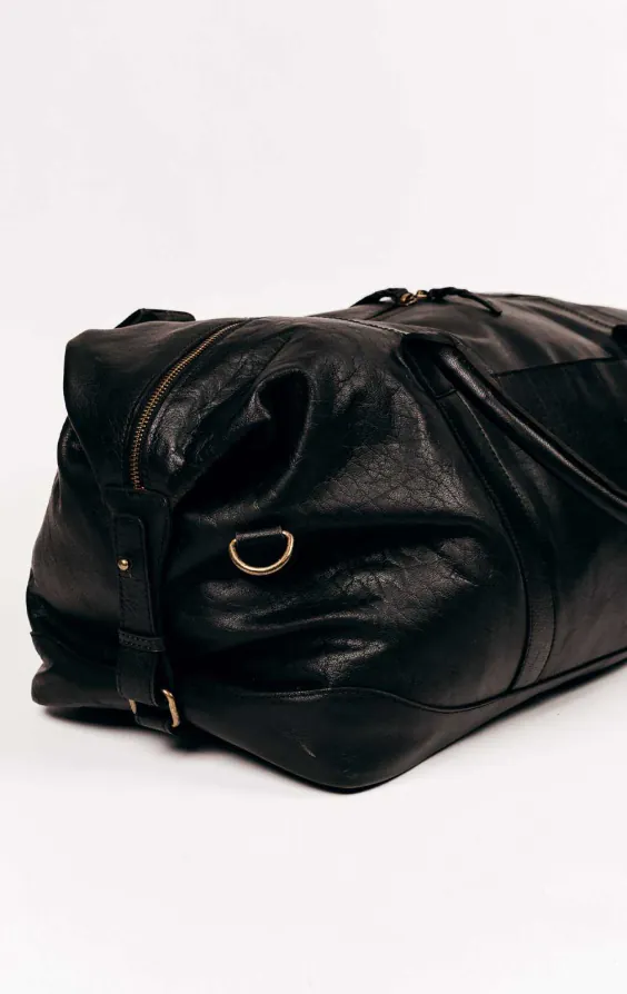 Bagage de voyage en cuir noir - photo 3