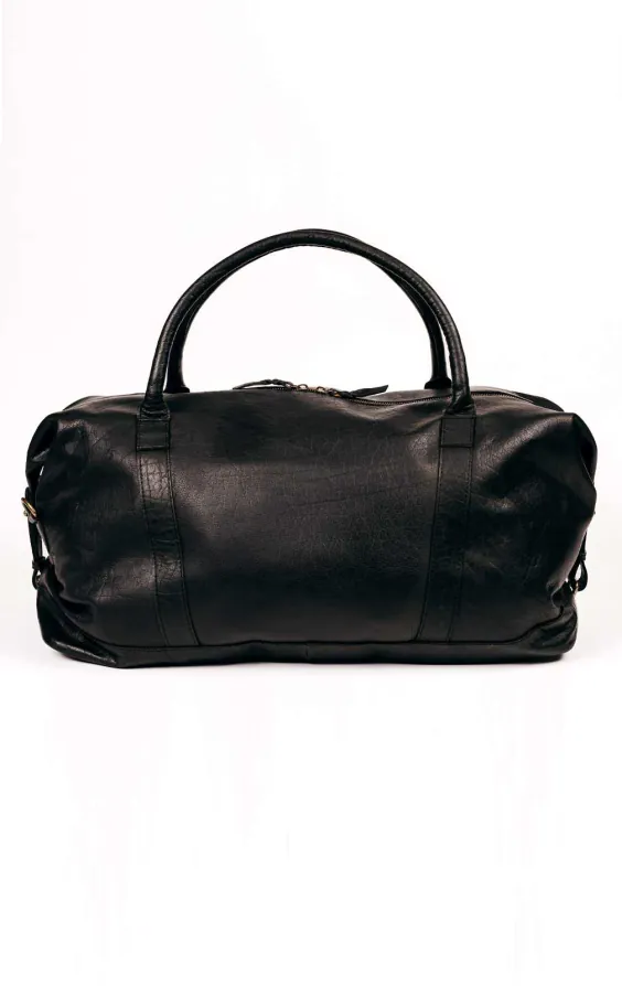 Bagage de voyage en cuir noir