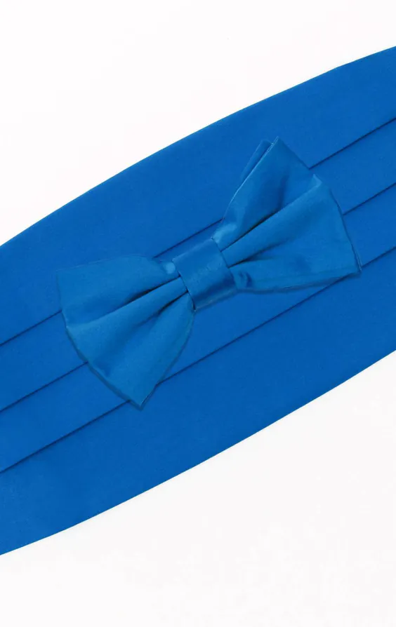 Ensemble Ceinture de Smoking & Nœud Papillon Pré-Noué Bleu - photo 1 Ensemble Ceinture de Smoking & Nœud Papillon Pré-Noué Bleu - photo 1
