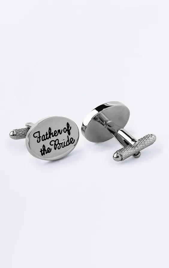 Boutons de manchette 'Father of the Bride' argentés - photo 1