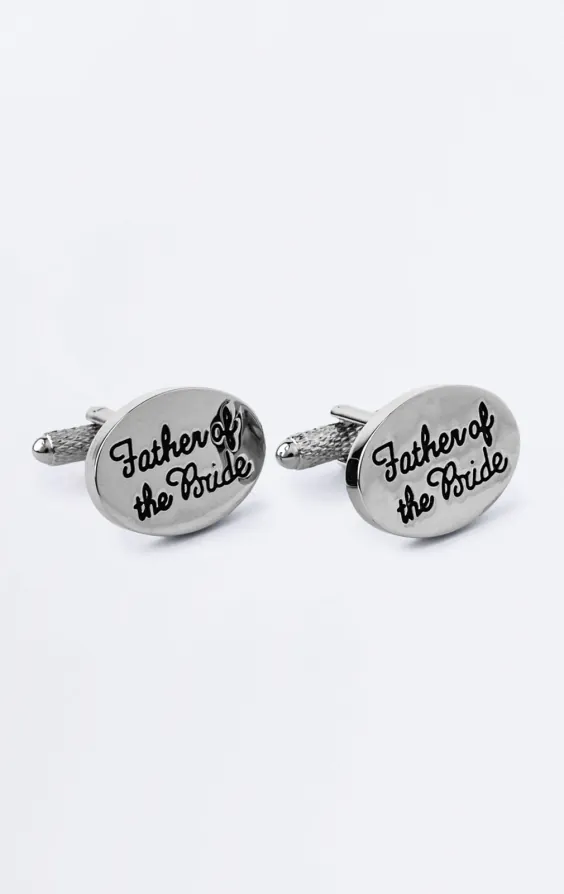 Boutons de manchette 'Father of the Bride' argentés