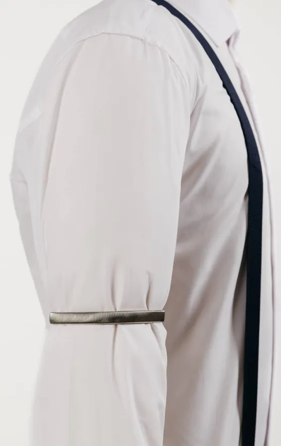 Brassard pour chemise homme argent - photo 2