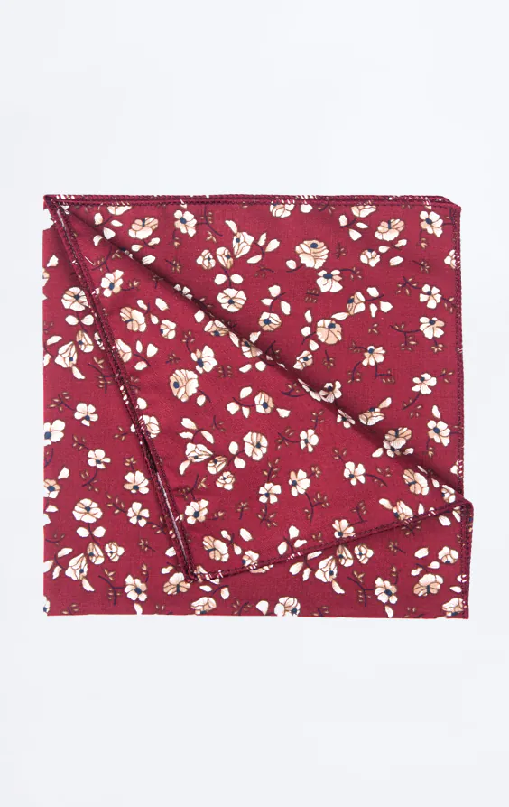 Pochette fleurie rouge et blanche