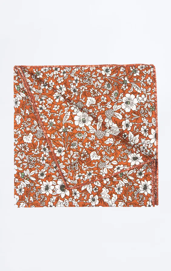 Pochette fleurie orange