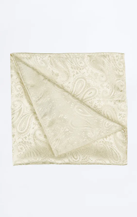 Pochette crème à motif cachemire