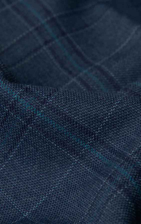 Pantalon de costume à carreaux bleu - photo 3