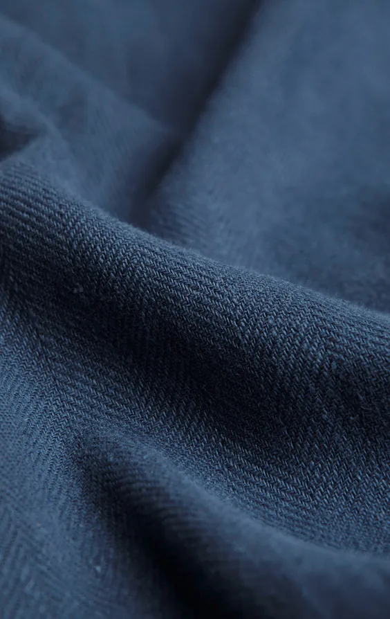Pantalon à chevrons en lin bleu - photo 4