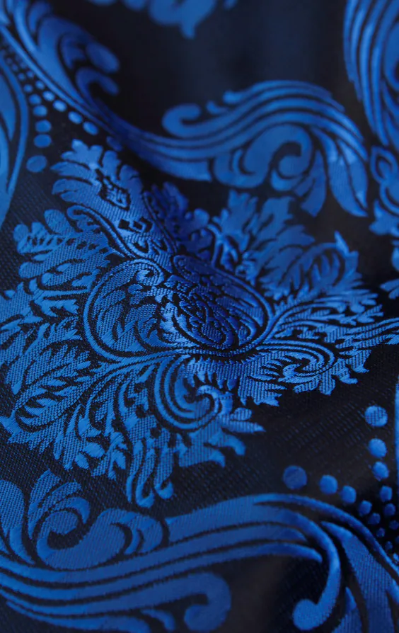 Pochette Motif Jacquard Victorien Bleu - photo 2