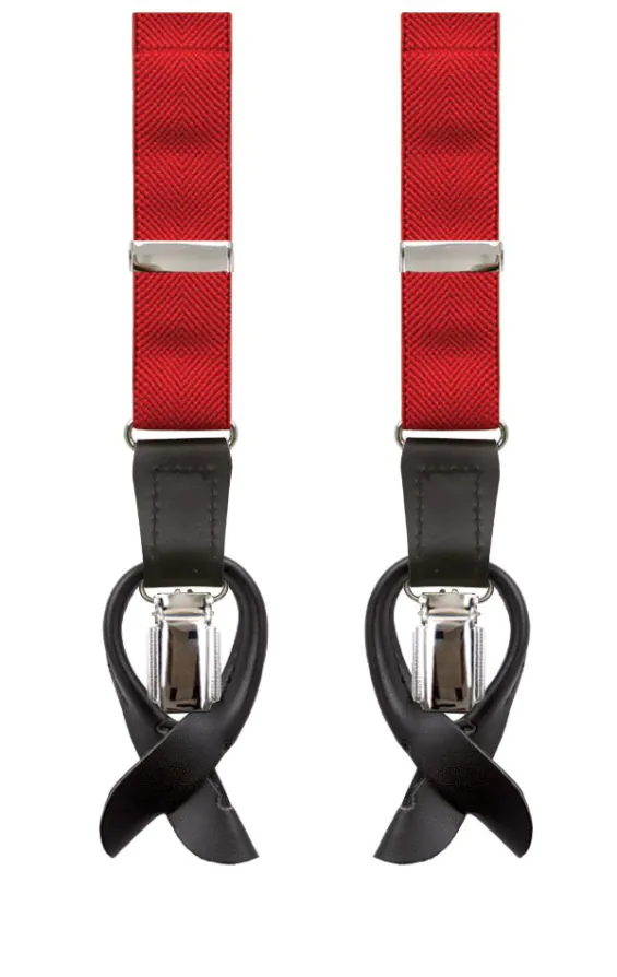 Bretelles De Luxe Slim Rouges - 25mm
