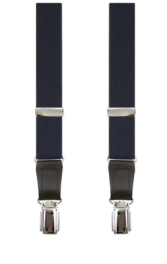 Bretelles De Luxe Slim Bleu Marine - 25mm - photo 1
