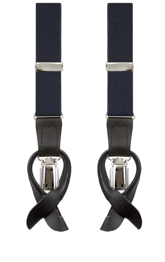 Bretelles De Luxe Slim Bleu Marine - 25mm