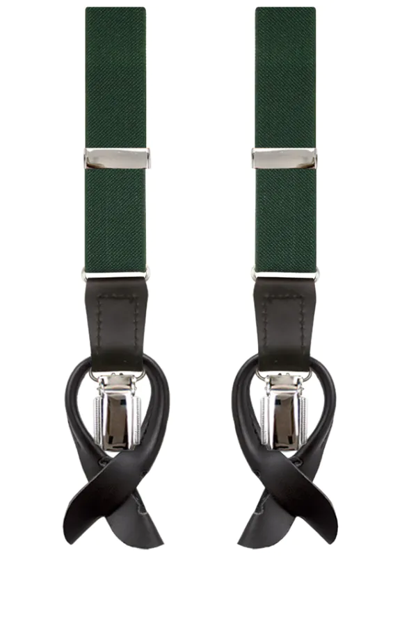 Bretelles De Luxe Slim Vert Anglais - 25mm
