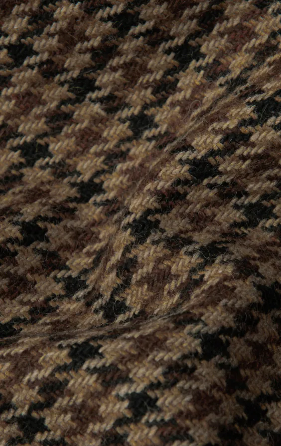 Gilet en tweed pied-de-poule marron - photo 4