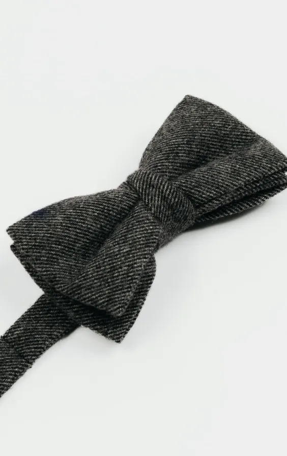 Nœud papillon tweed sergé gris - photo 1