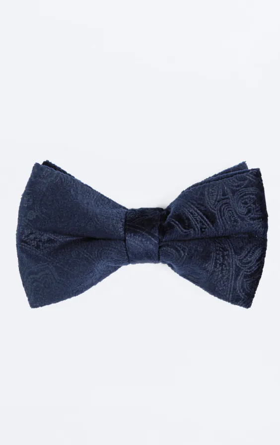 Nœud Papillon en Velours Motif Cachemire Bleu Marine Nœud Papillon en Velours Motif Cachemire Bleu Marine