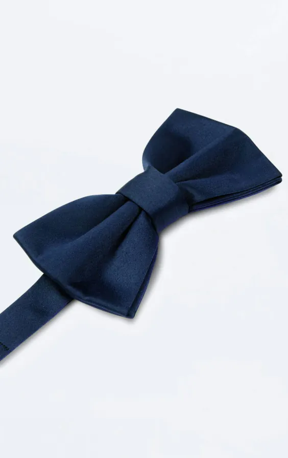 Noeud Papillon Homme Bleu Marine, Tricoté, Pré-noué, Taille Unique