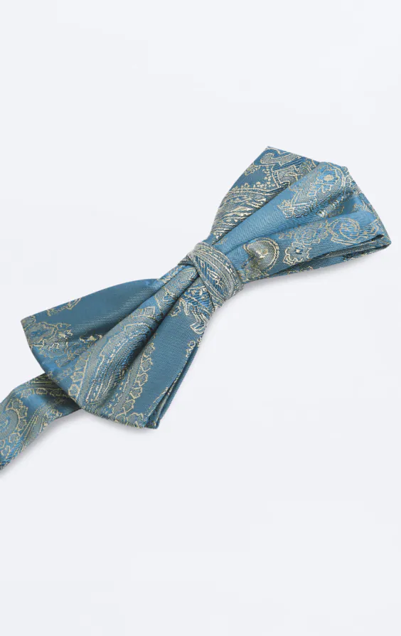 Nœud Papillon Bleu Dragée Motif Cachemire - photo 1