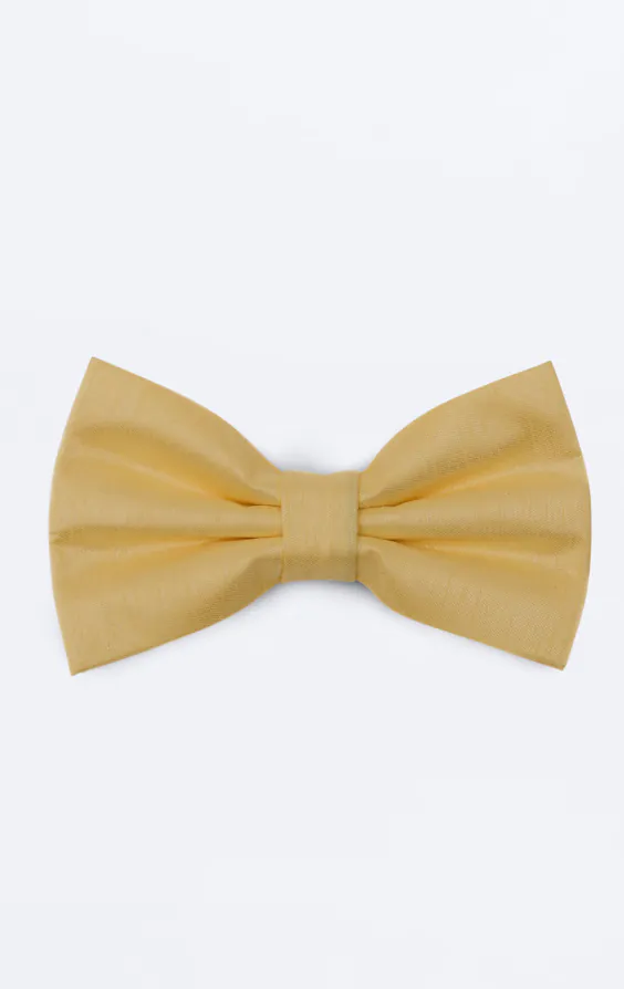 Nœud papillon en doupion jaune clair