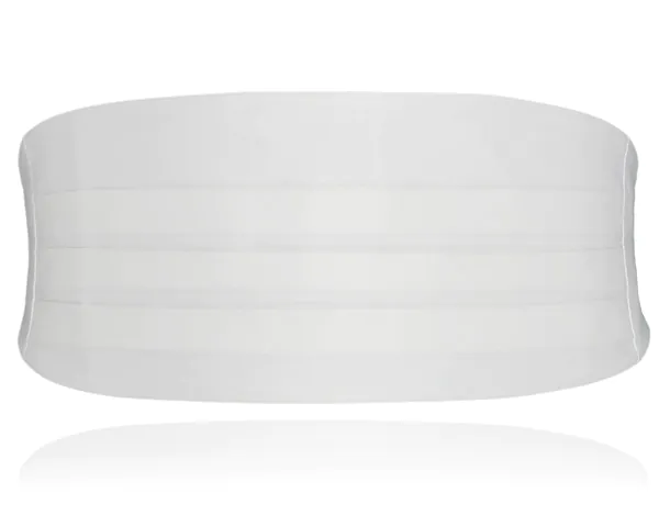 Ensemble de ceinture de smoking et nœud papillon pré-noué en poly blanche pour garçon - photo 2