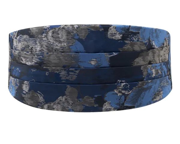 Dobell Ceinture de Smoking Jacquard Floral Bleu