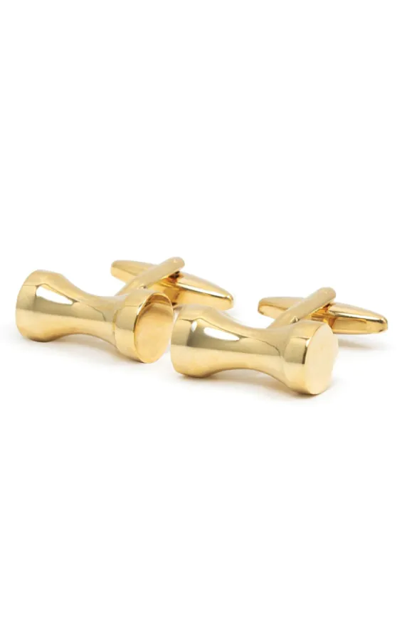 Boutons de Manchette Style Sablier Doré