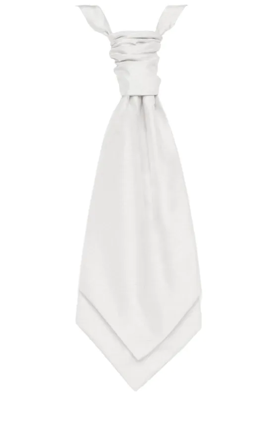 Foulard-Cravate Doupion Blanc (Pré-Noué & Noué à la main) Foulard-Cravate Doupion Blanc (Pré-Noué & Noué à la main)