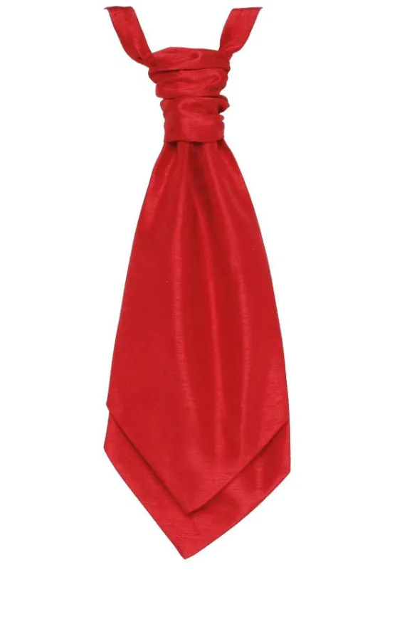 Foulard-Cravate Doupion Rouge Cramoisi (Pré-Noué & Noué à la main)