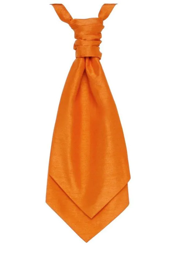 Foulard-Cravate Doupion Orange Pré-Noué