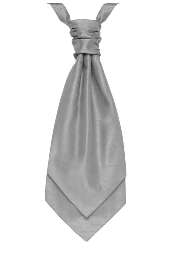 Foulard-Cravate Doupion Argenté Pré-Noué