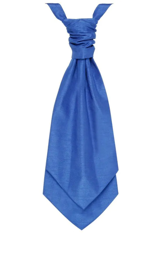 Foulard-Cravate Doupion Bleu Roi Pré-Noué