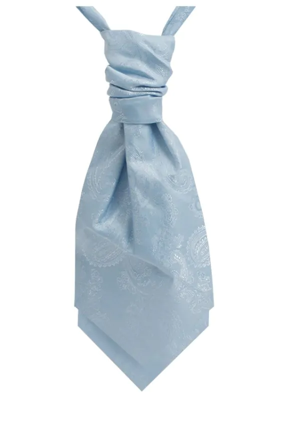 Dobell Foulard-Cravate Bleu Clair Motif Cachemire Garçon