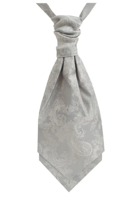 Dobell Foulard-Cravate Argenté Motif Cachemire