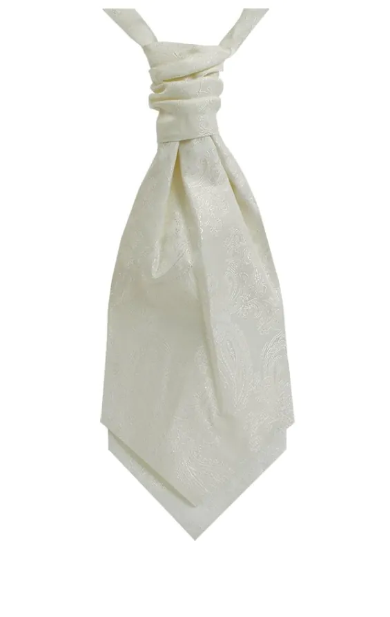 Dobell Foulard-Cravate Ivoire Motif Cachemire