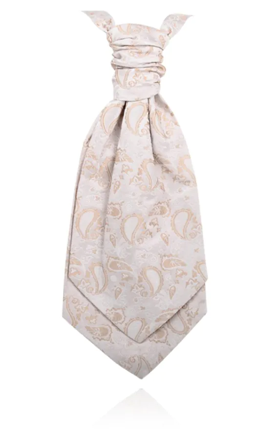 Foulard-Cravate Soie Motif Ecru Garçon