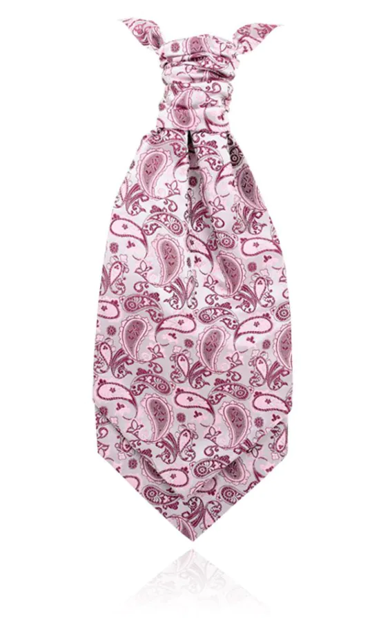 Foulard-Cravate Soie Motif Cachemire Rose Garçon Foulard-Cravate Soie Motif Cachemire Rose Garçon