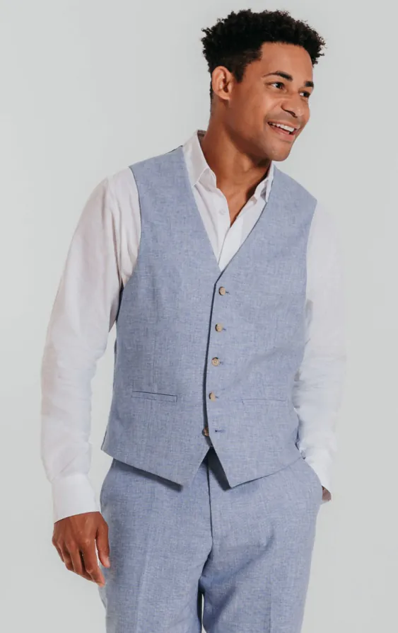 Gilet en lin bleu clair Gilet en lin bleu clair