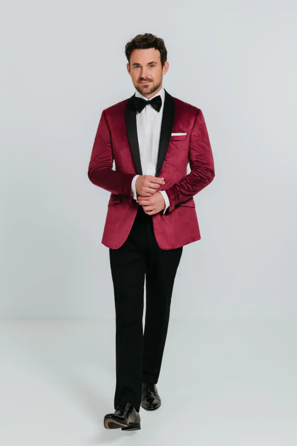 Veste velours slim bordeaux - photo 1