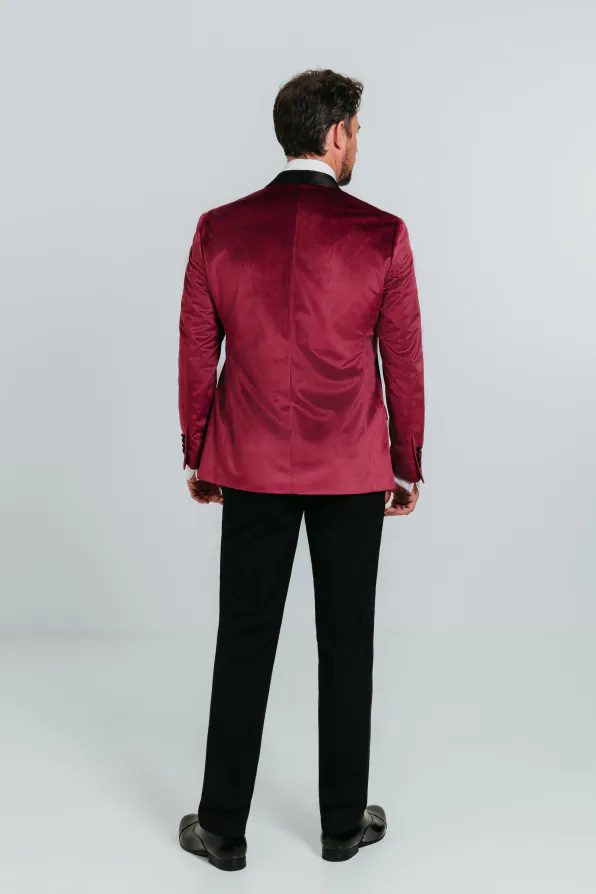 Veste velours slim bordeaux - photo 2