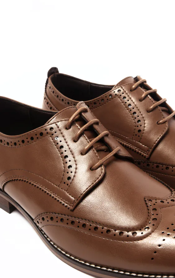 Chaussures Derby brogue tan - photo 3