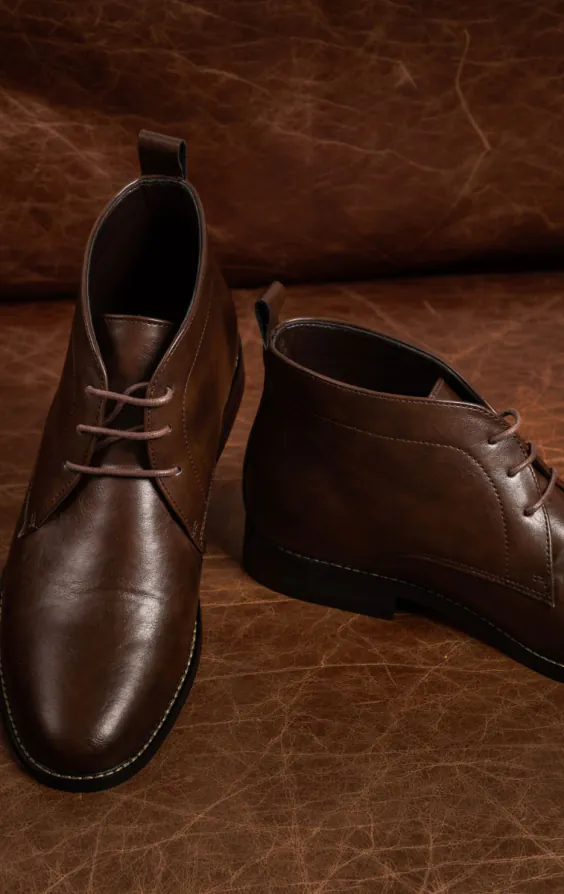 Bottines chukka en dentelle marron foncé - photo 1